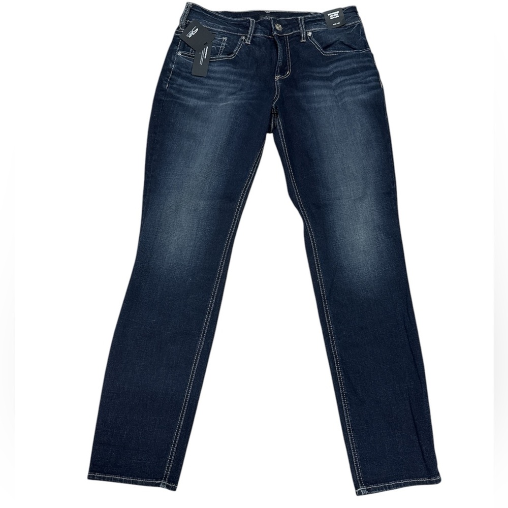 Silver Boyfriend Mid Rise Slim Leg
